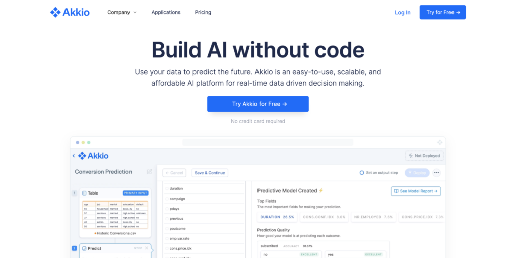Akkio : Modern Business Runs on AI