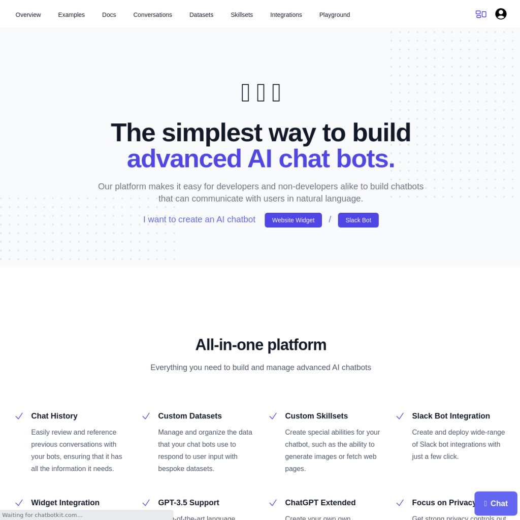 ChatBotKit : The simplest way to build advanced AI chat bots