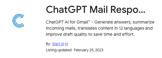 ChatGPT Mail Responder : AI Mail Assistant - ChatGPT™ AI for Gmail™