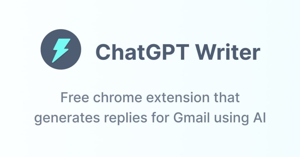 ChatGPT Writer : Free Chrome extension to generate entire emails and messages using ChatGPT AI.