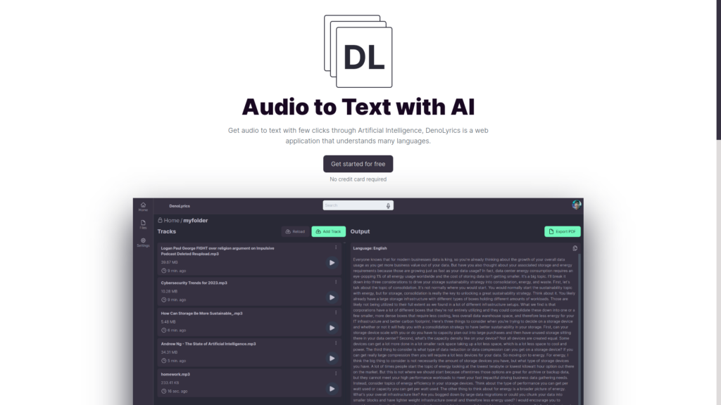 DenoLyrics : Audio to Text with AI