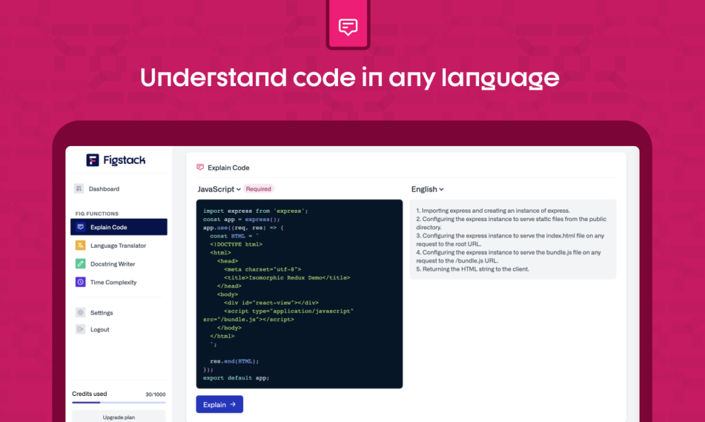 Figstack : Understand and document code lightning fast