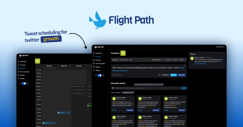 Flight Path : Dominate Twitter with the AI and tweet scheduling