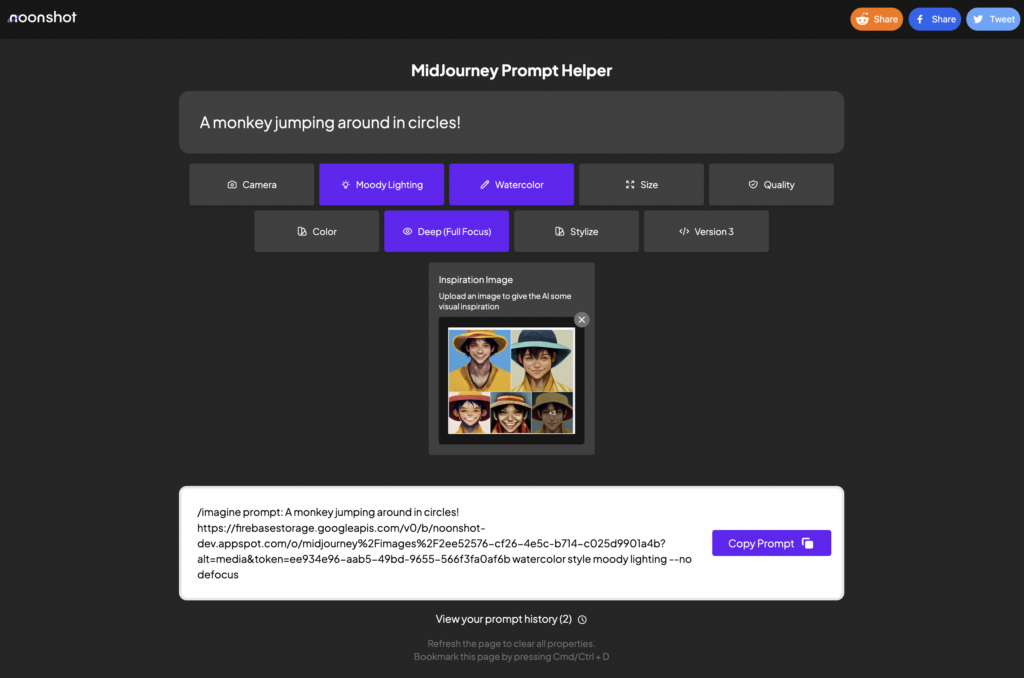 MidJourney Prompt Tool : MidJourney Prompt Helper