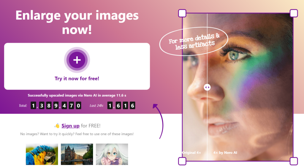Nero Image Upscaler : Enlarge your images now!