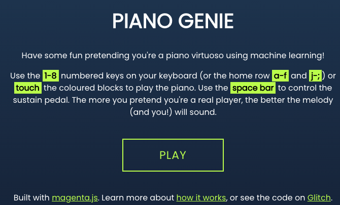 Piano Genie : PIANO GENIE