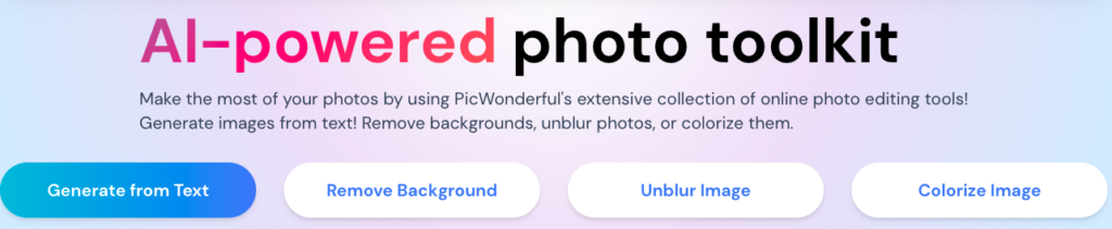 PicWonderful : AI-powered photo toolkit