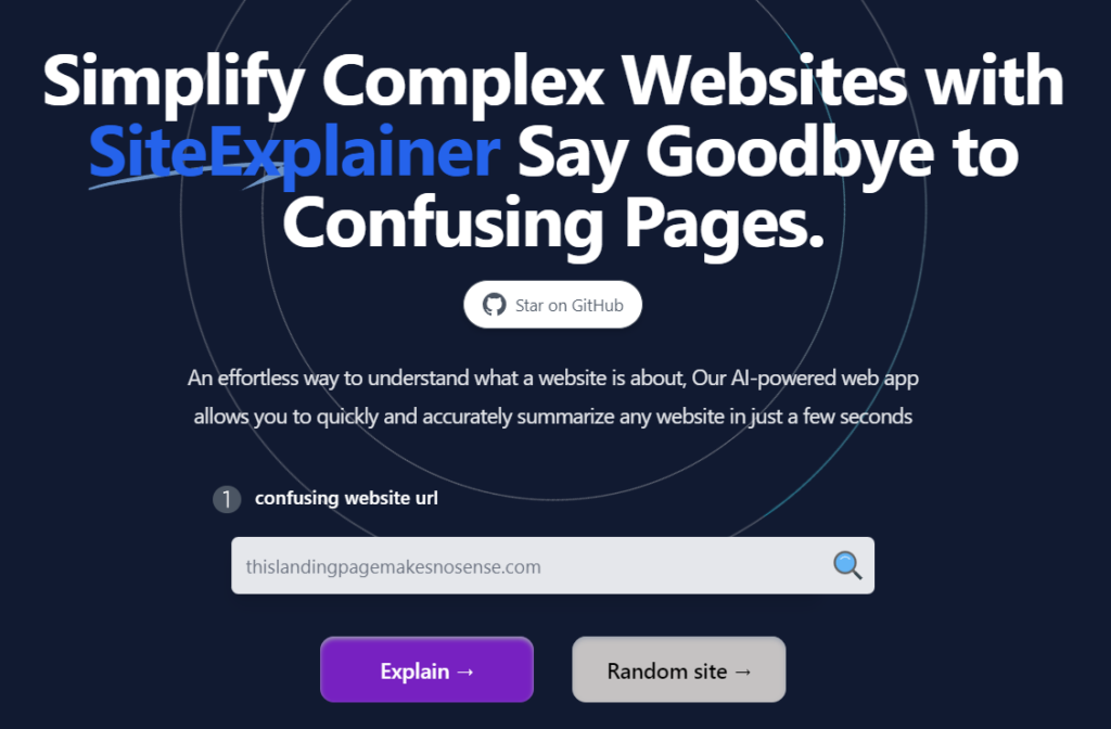 SiteExplainer : Simplify Complex Websites with SiteExplainer Say Goodbye to Confusing Pages.
