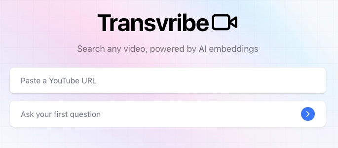 Transvribe : Search any video, powered by AI embeddings