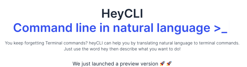 heyCLI : Command line in natural language